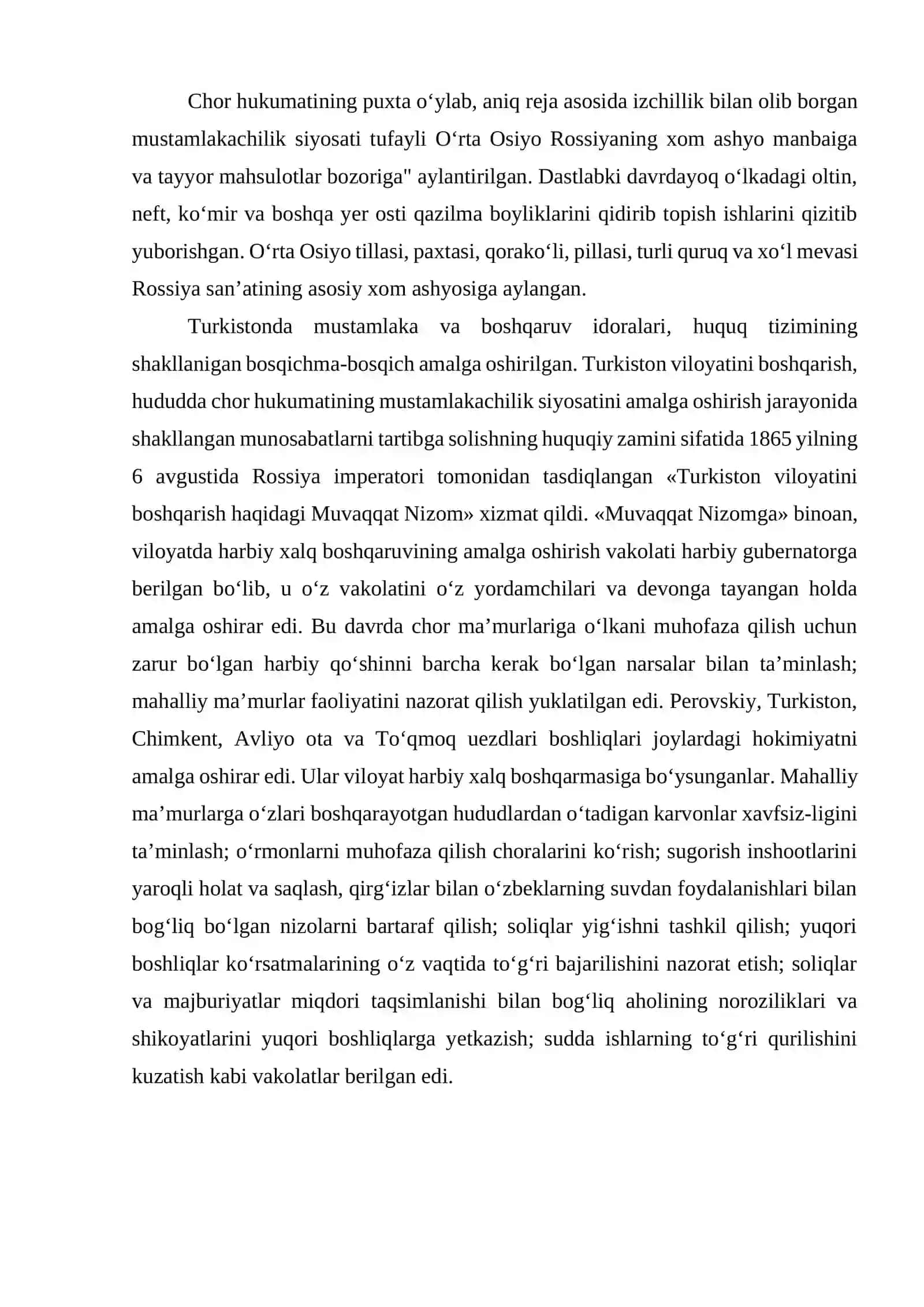 Chor Rossiyasining O’zbekiston hududini egallashi 4