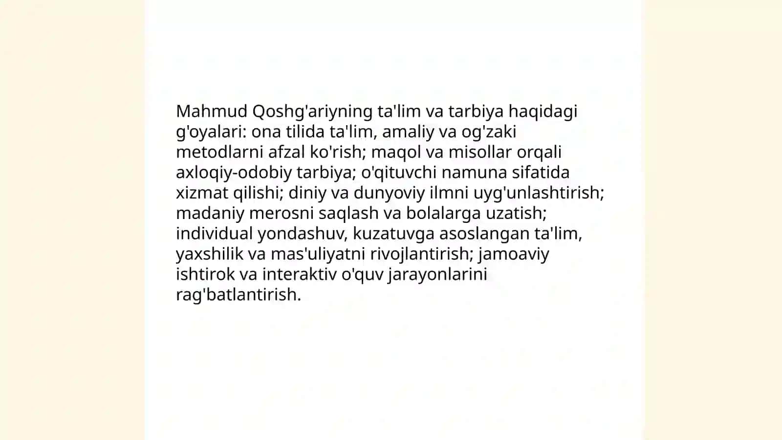 Maxmud Qoshg'ariyning pedagogik qarashlari 4
