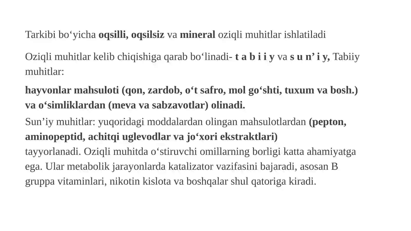Oziqli muhitlar 4