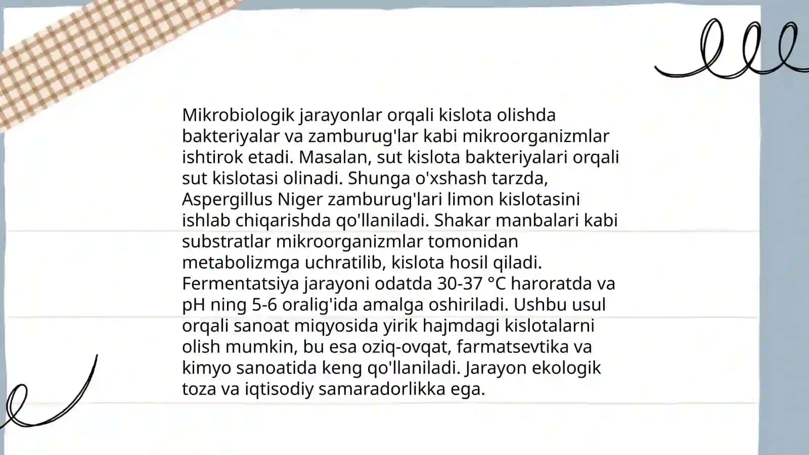 Organik kislotalarni olish biotexnologiyasi 4