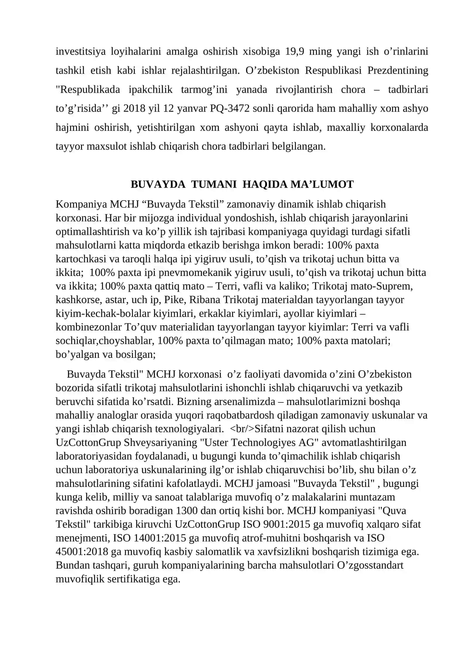 “TEXNOLOGIK JARAYONLARNI LOYIHALASH” fanidan 4