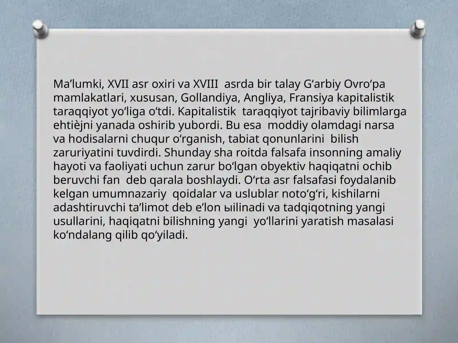G’ARB FALSAFASI 4