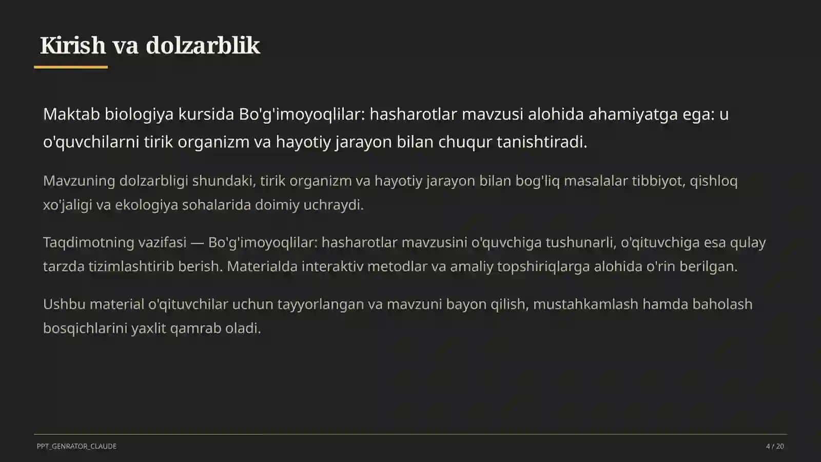 Bo'g'imoyoqlilar: hasharotlar (7-sinf) 4