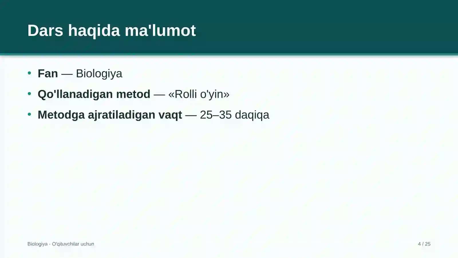 biologiya darslarida rolli o'yin metodidan foydalanish 3923 4