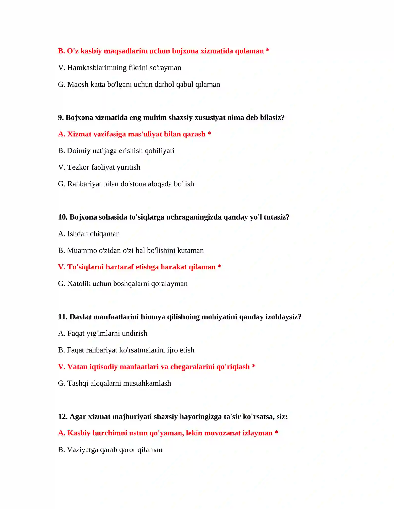 Bojxona rejimlari savollari 4