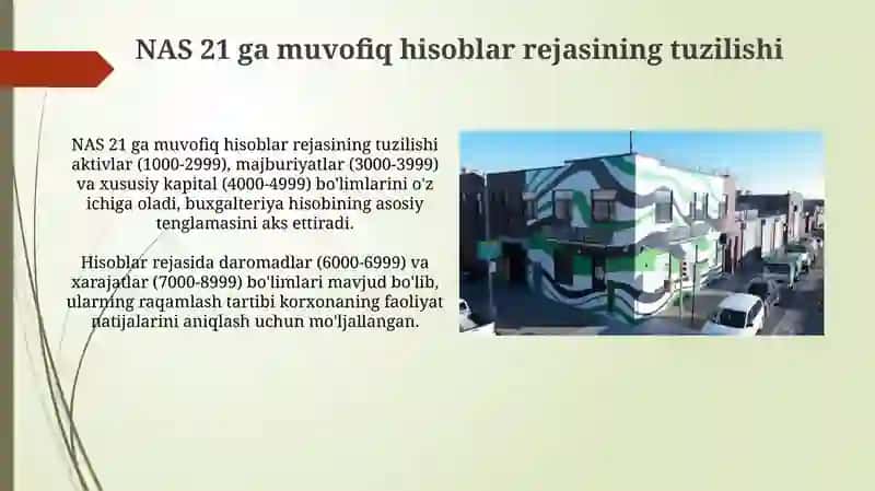 Buxgalteriya hisobining schyotlari rejasi (21-son BHMS) va uning tuzilishi hamdaoʻzarobogʻliqligi 4