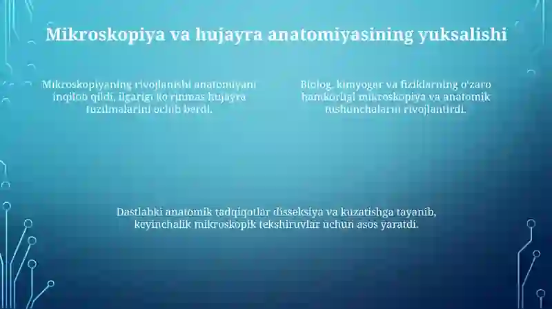 Anatomiya fanining rivojlanish tarixi va boshqa fanlar bilan aloqasi 4