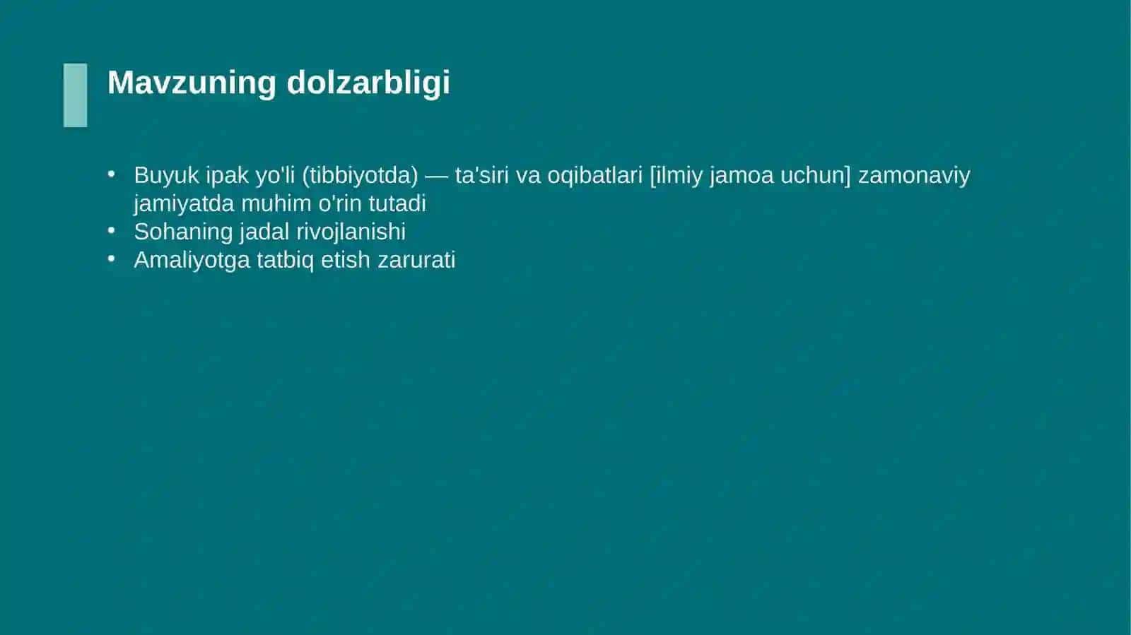 Buyuk ipak yo'li (tibbiyotda) — ta'siri va oqibatlari [ilmiy jamoa uchun] 4