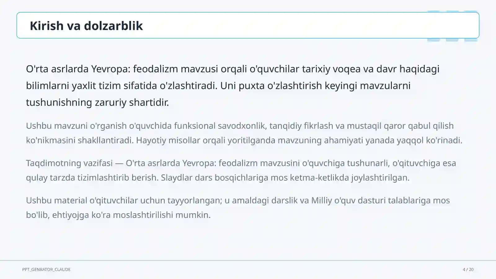 O'rta asrlarda Yevropa: feodalizm (7-sinf) 4