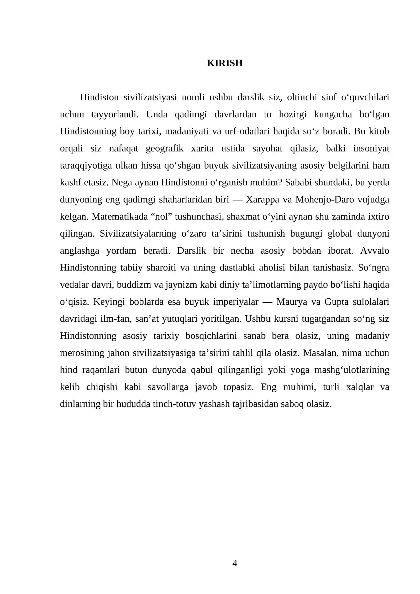 HINDISTON SIVILIZATSIYASI. 6- SINF 4