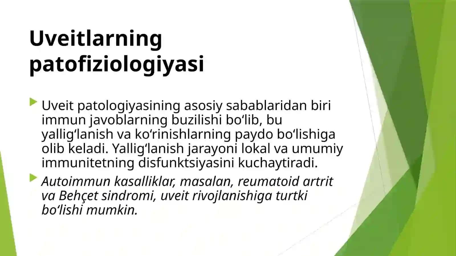Uveitlarda ko‘rish pasayishi va ko‘rlikning profilaktikasi 4