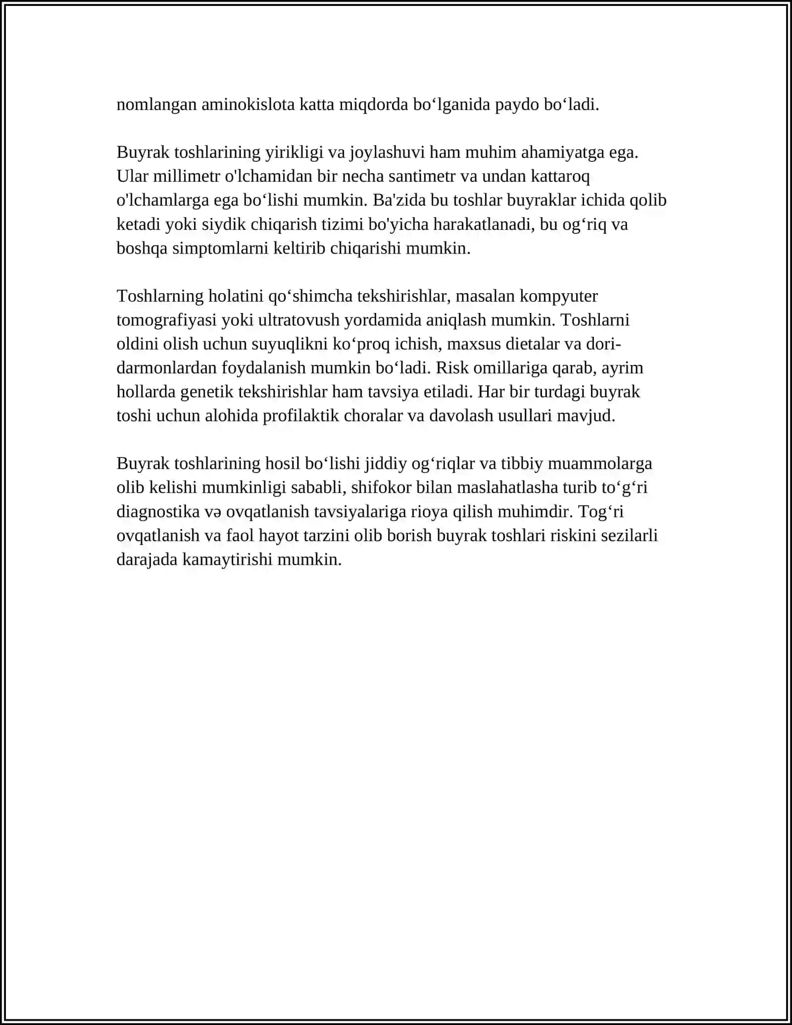 BUYRAKLARDA URAT TOSHLARINING HOSIL BOʻLISHI VA DAVOLASH USULLARI 4