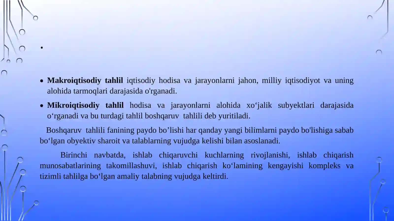 Boshqaruv tahlili fanining predmeti,mazmuni,ahamiyati va vazifalari 4