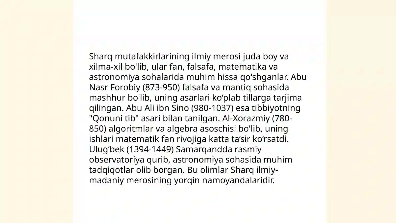 Sharq donishmandlari va mutafakkirlarining ijodiy merosida mudarrislarni tanlash,ularga qòyilgan talab ularning mahorati,muloqot,muomala madaniyatiga qòyilgan talablar 4