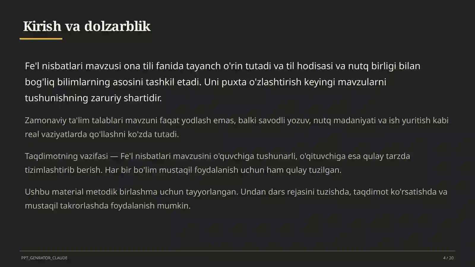 Fe'l nisbatlari (7-sinf) 4