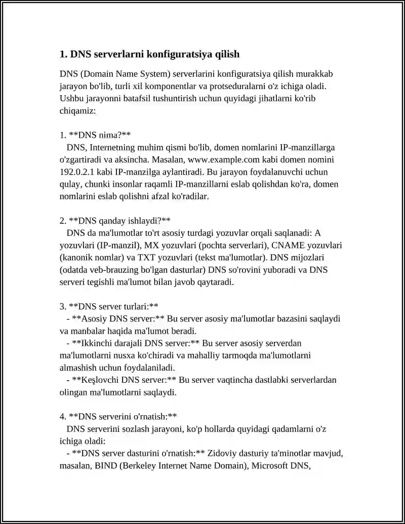 DNS SERVIRINI BOSHQARISH 4