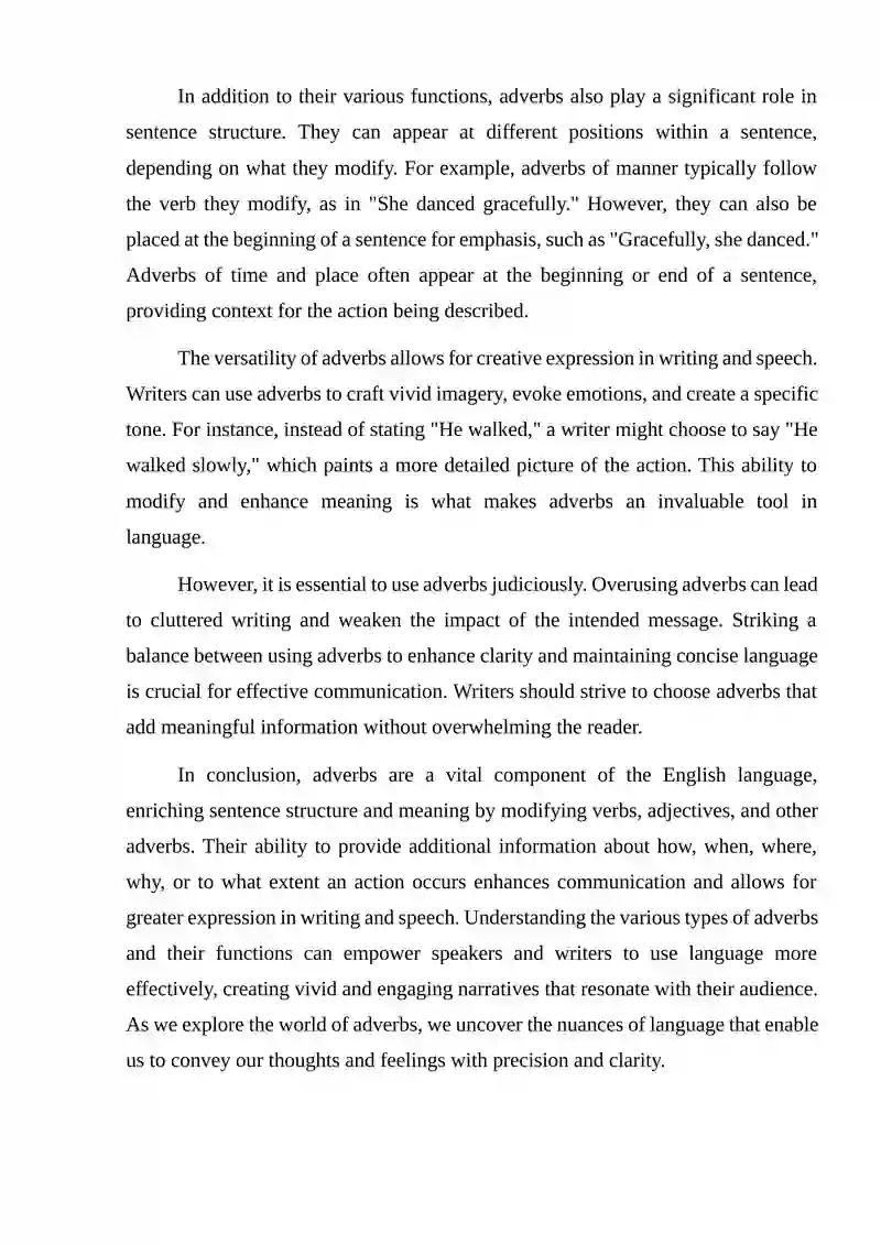 Talling about fugwuy adverbs 4