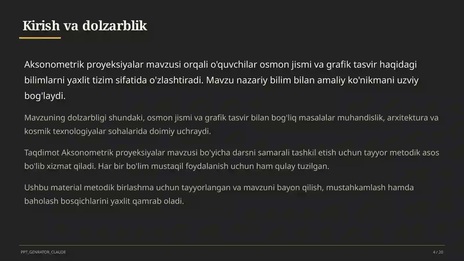 Aksonometrik proyeksiyalar (8-sinf) 4