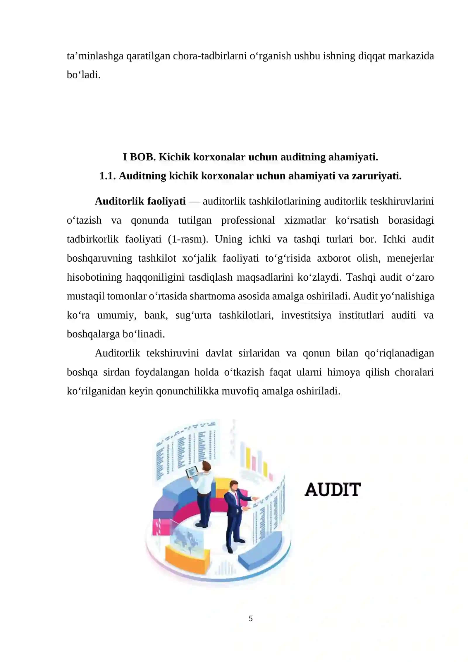 Kichik korxonalar auditing xususiyati 4