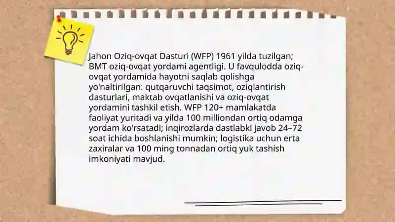 Xalqaro tashkilotlarning global oziq ovqat xavfsizligidagi roli 4