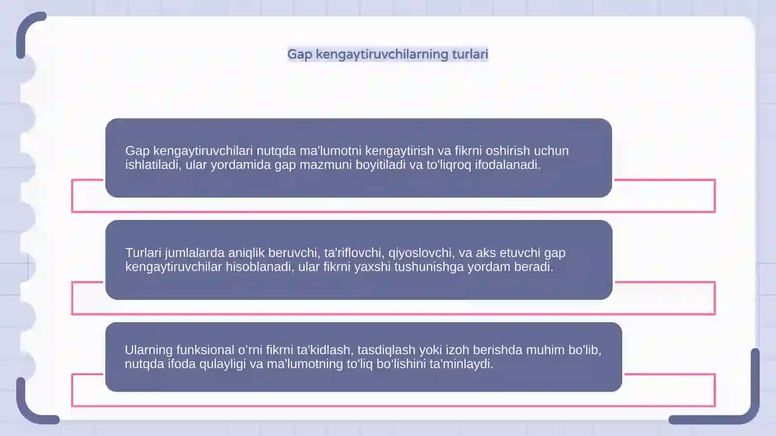 Gap kengaytiruvchilari va ularning nutqdagi funksional oʻrni 4
