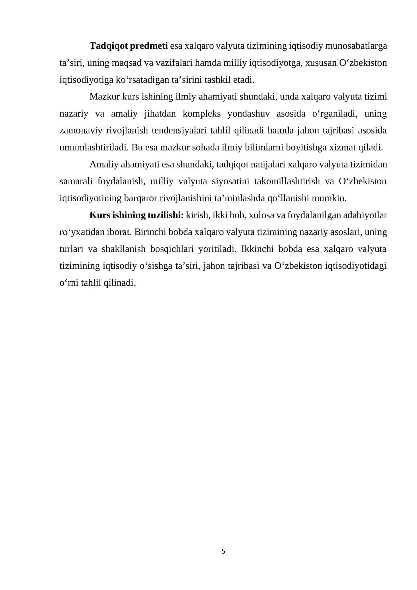 XALQARO VALYUTA TIZIMINI MAQSAD VA VAZIFALARI HAMDA UNI O‘ZBEKISTONNI RIVOJLANISHIDA O‘RNI 4