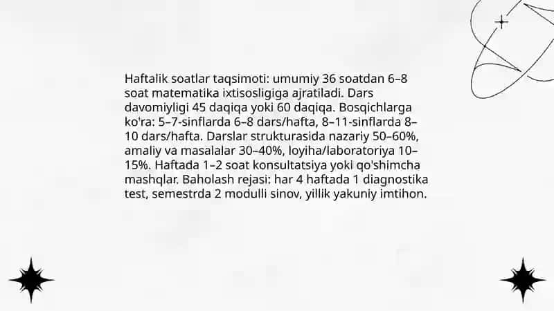 Matematikaga ixtisoslashtirilgan sinflarda oʻqitishni tashkil etish 4
