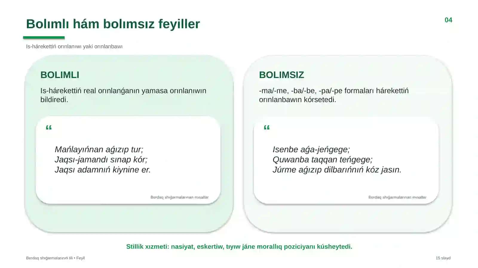 PÁN: Berdaq shıǵarmalarınıń tili 4