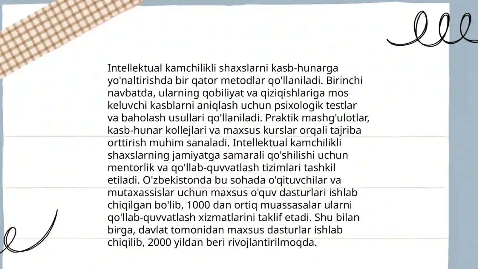 Mehnat ta'limi va intellektual kamchilikka ega shaxslar 4