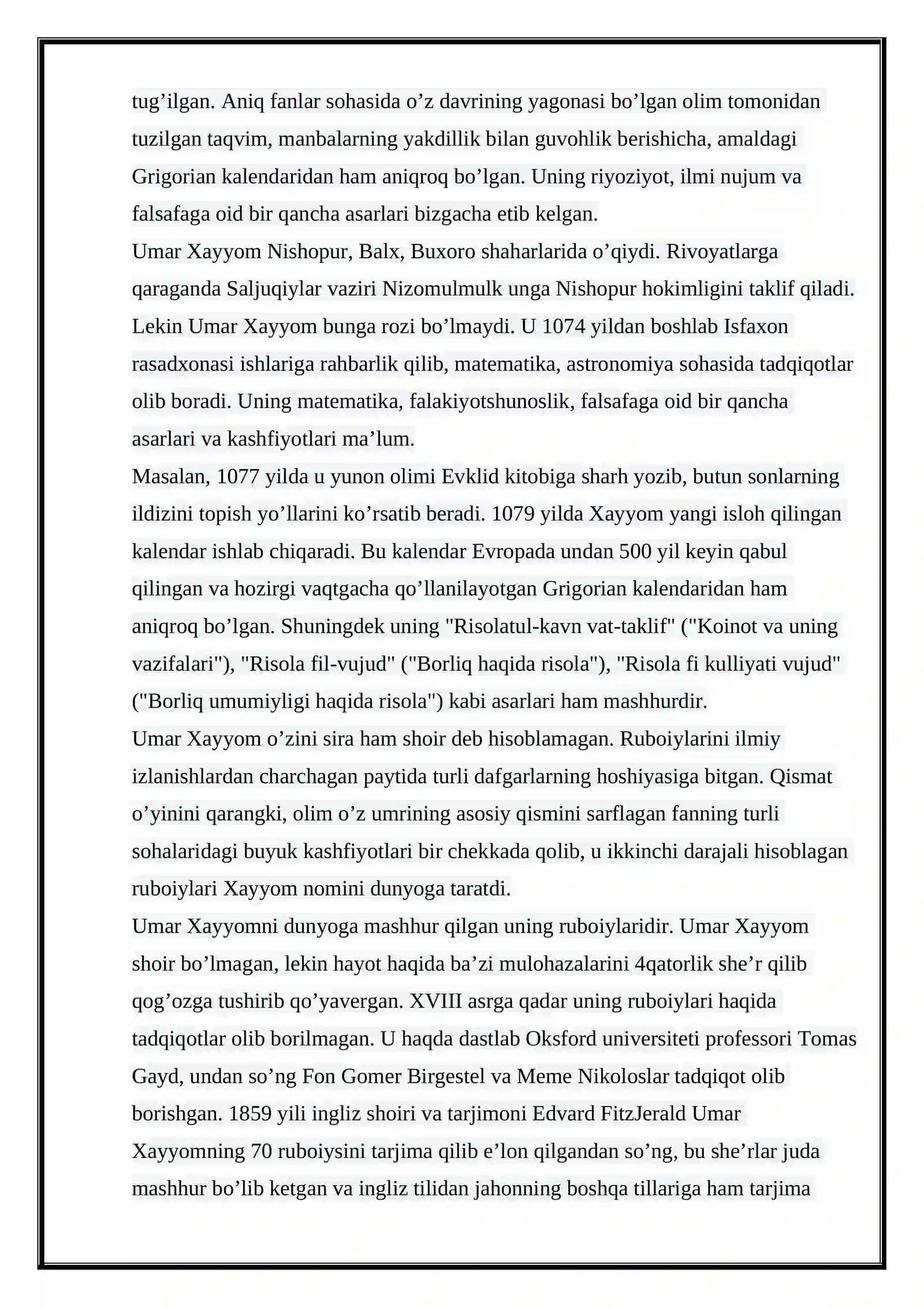 Umar Xayyomning pedagogik fikrlari 4