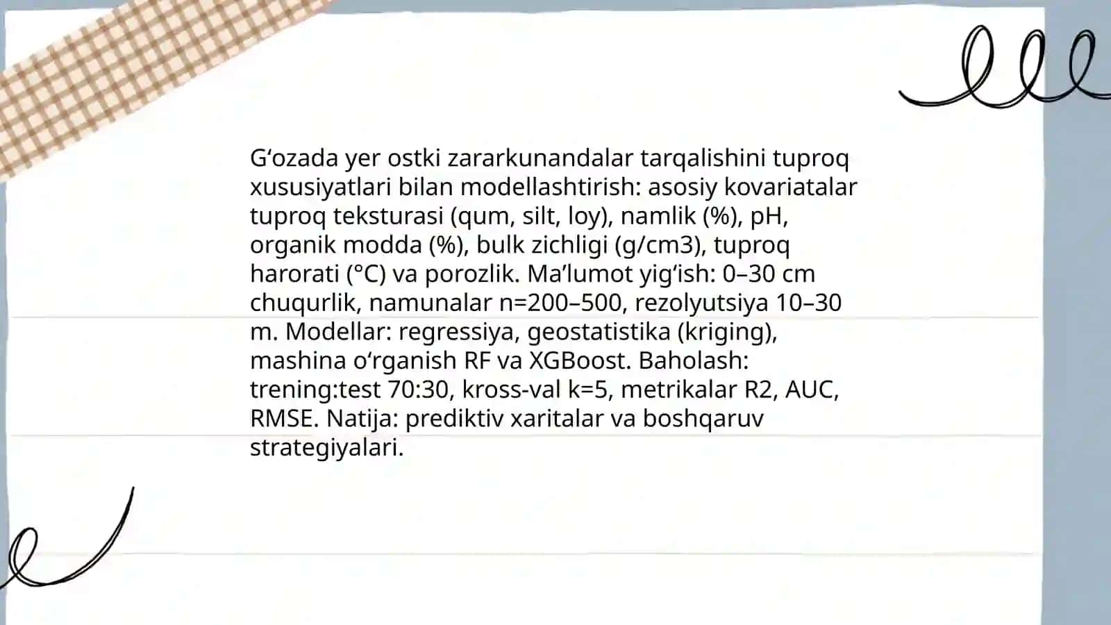 Gʻozani yer ustki va yer ostki zararkunandalarni tarqalishi va kopayishini bashorat qilish 4