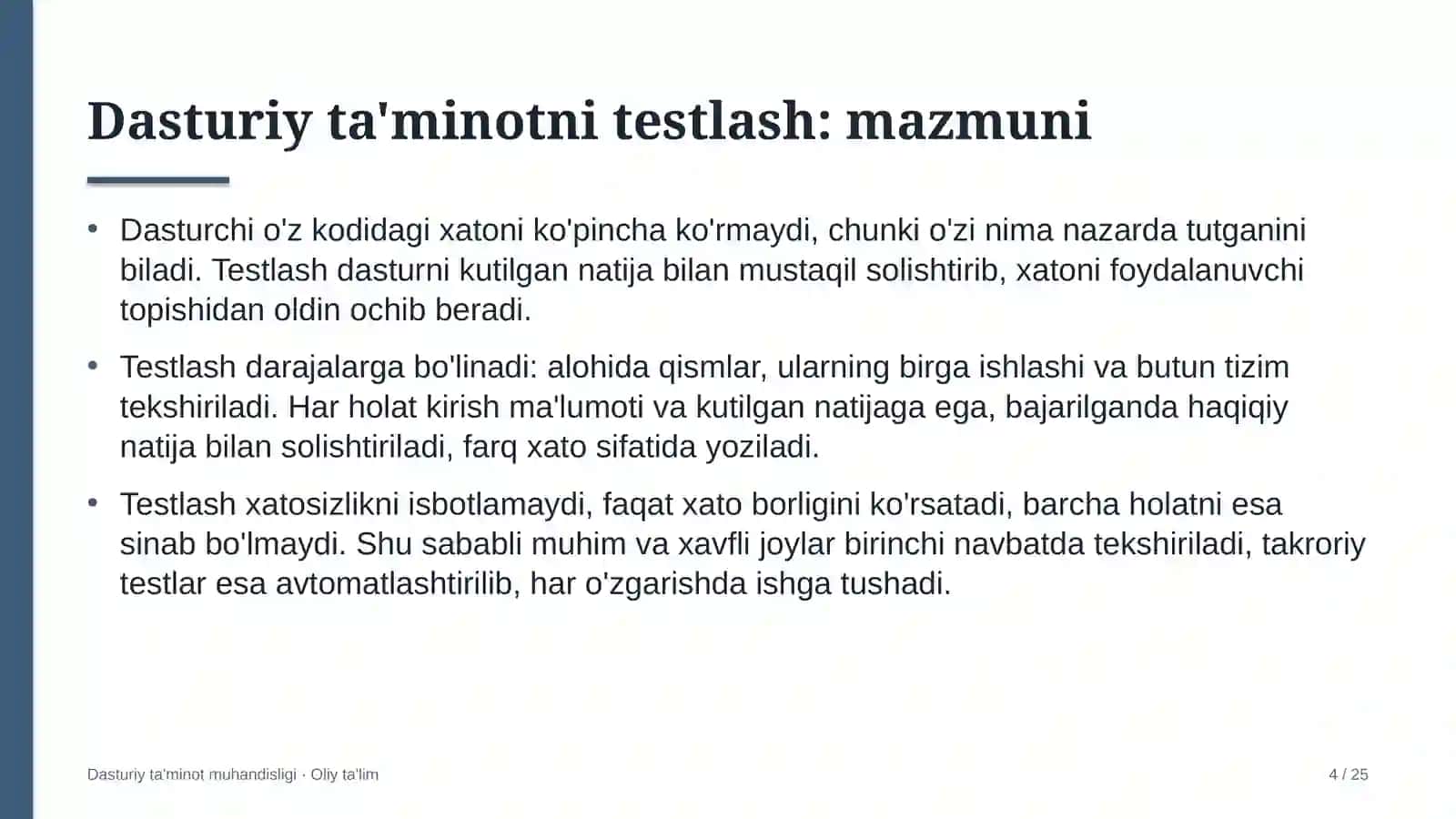 Developerlik kompaniyalarida dasturiy ta'minotni testlash 4