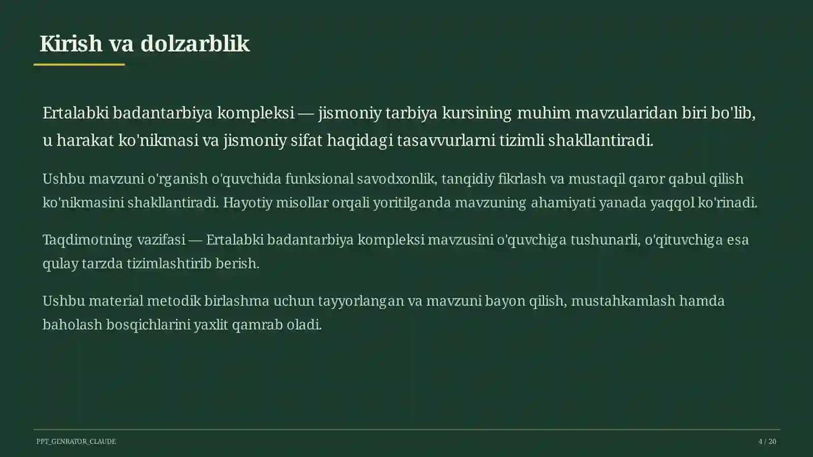 Ertalabki badantarbiya kompleksi (1-sinf) 4