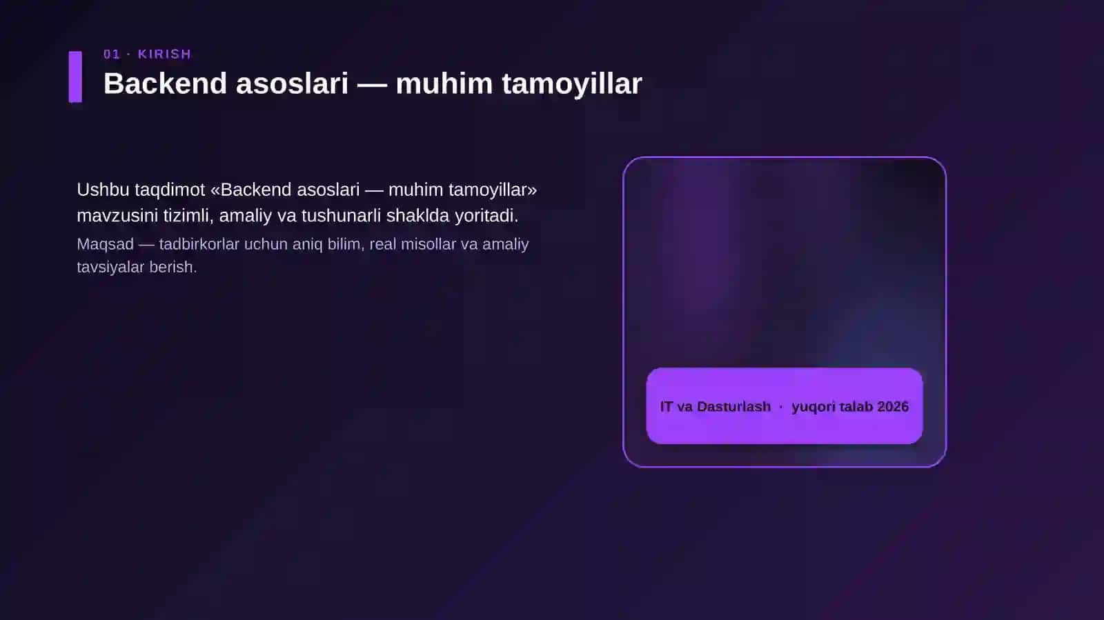 Backend asoslari — muhim tamoyillar 4