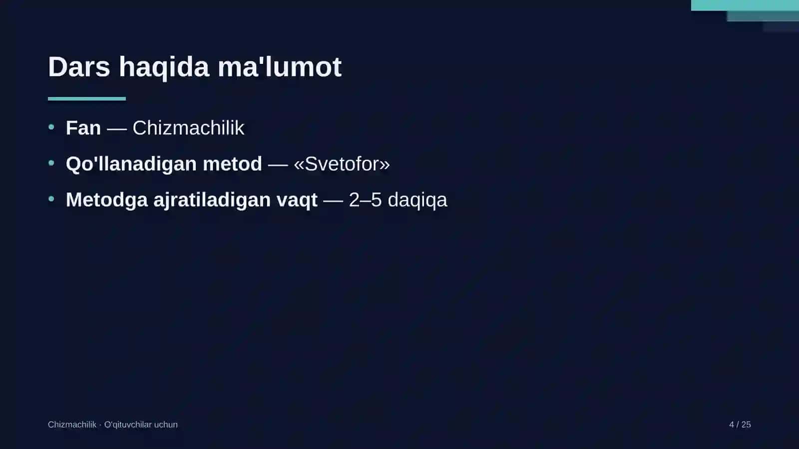 chizmachilik darslarida svetofor metodidan foydalanish 3433 4