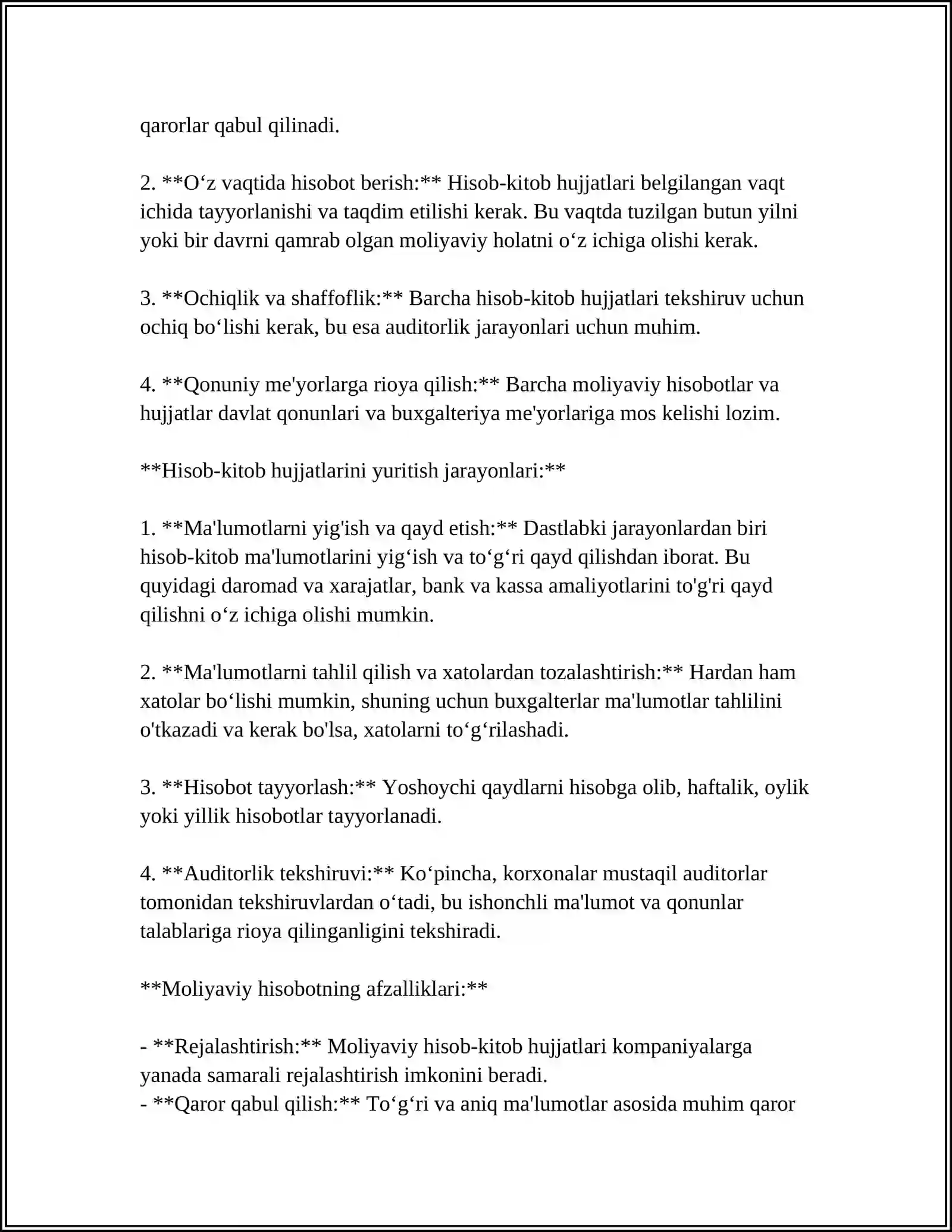 HISOB- KITOB SCHYOTI BOʻYICHA OPERATSIYALARNI HISOBGA OLISH 4