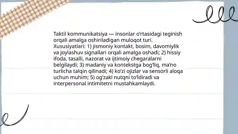 Taqlid, Taktil, Daktil va Imo Ishora Nutqi 4