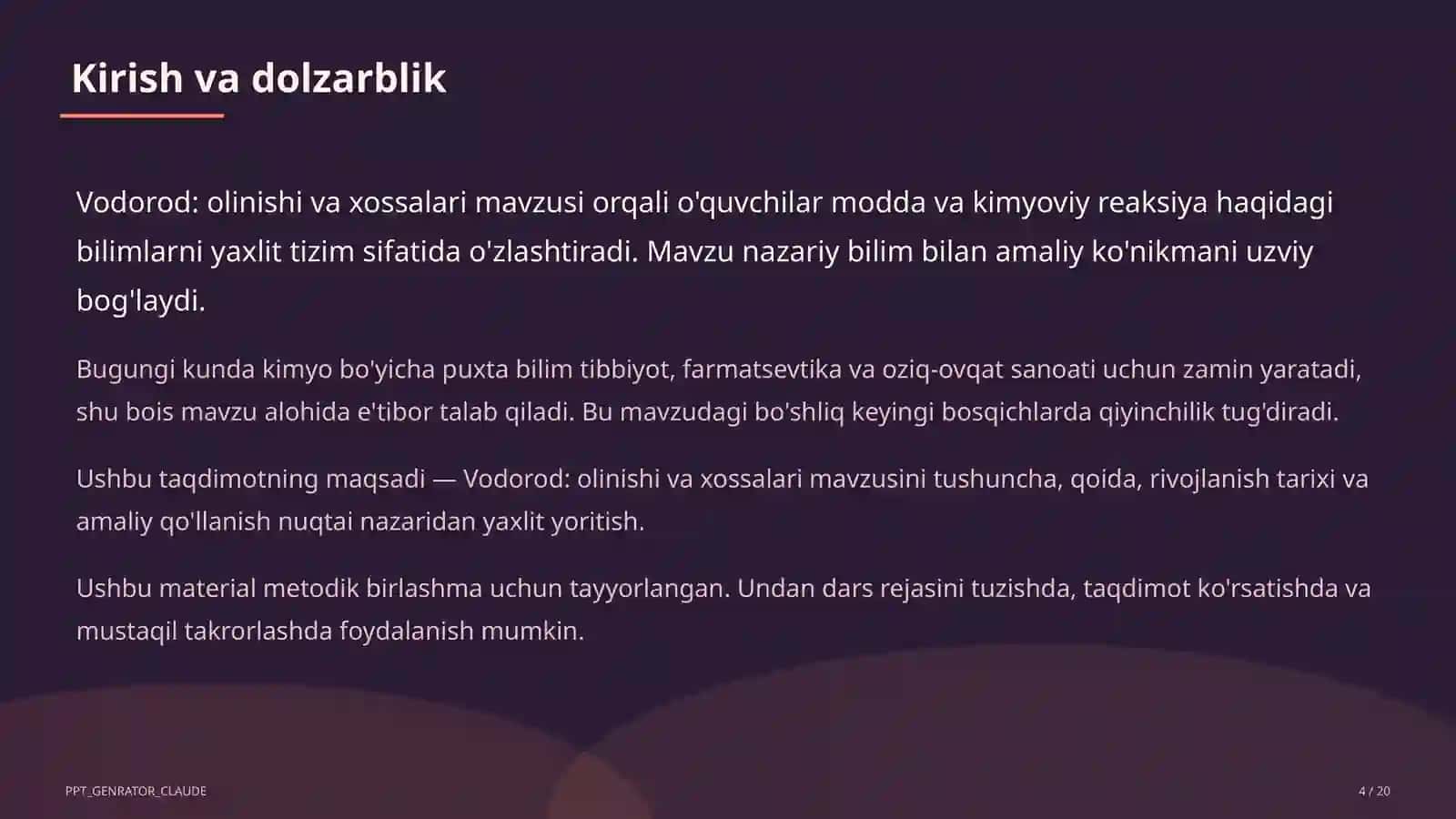 Vodorod: olinishi va xossalari (7-sinf) 4