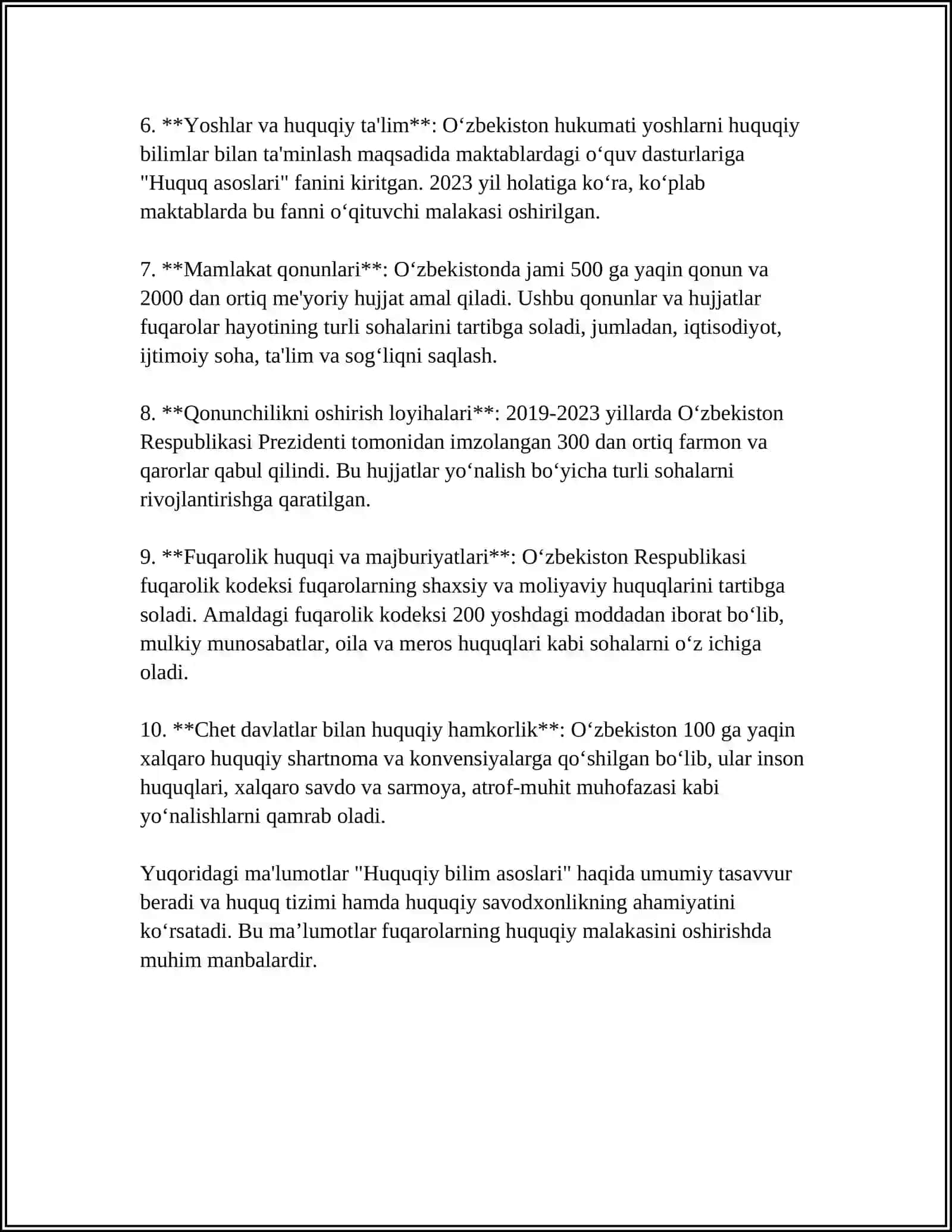 MAKTABGACHA YOSHDAGI BOLALARGA HUQUQIY TARBIYA BERISH 4