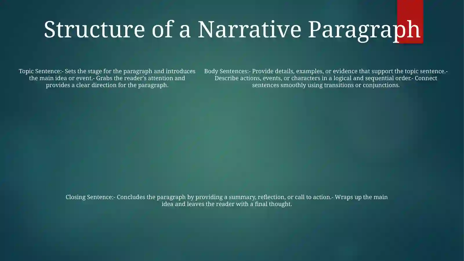 Narrative Paragraph Writing 4