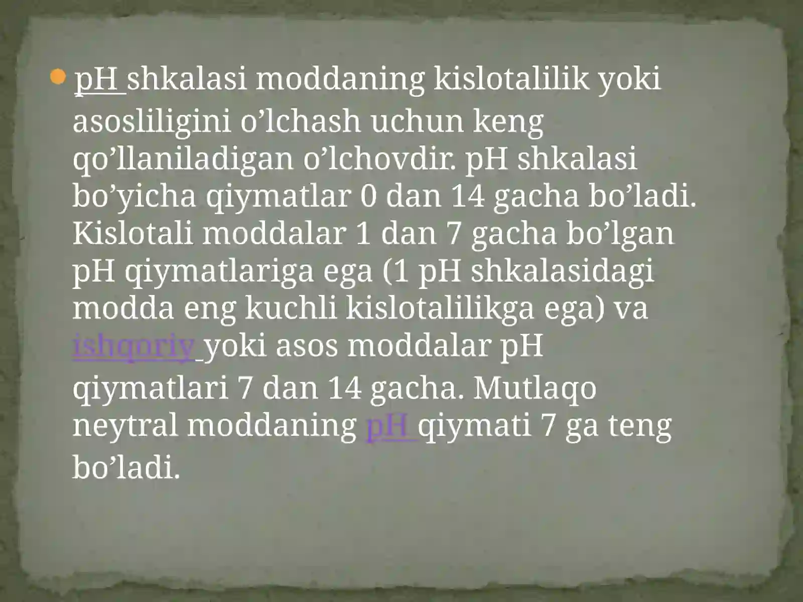 VODOROD KO’RSATKICH - pH 4