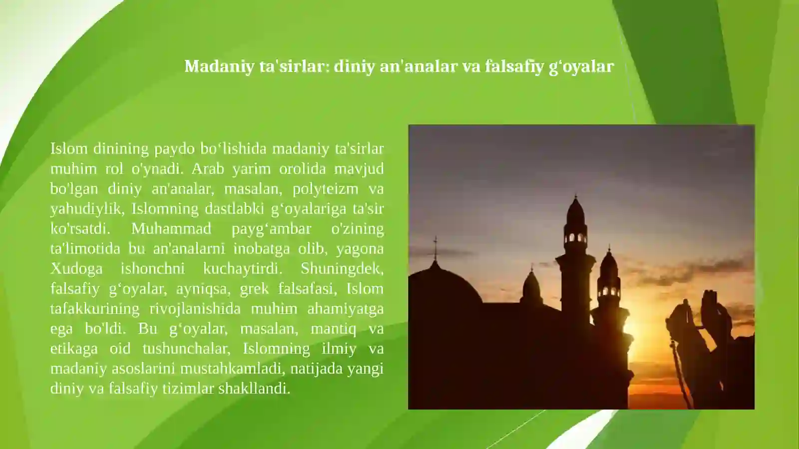 Islom dinining paydo bo'lishida ijtimoiy-siyosiy va madaniy sharoitlar 4