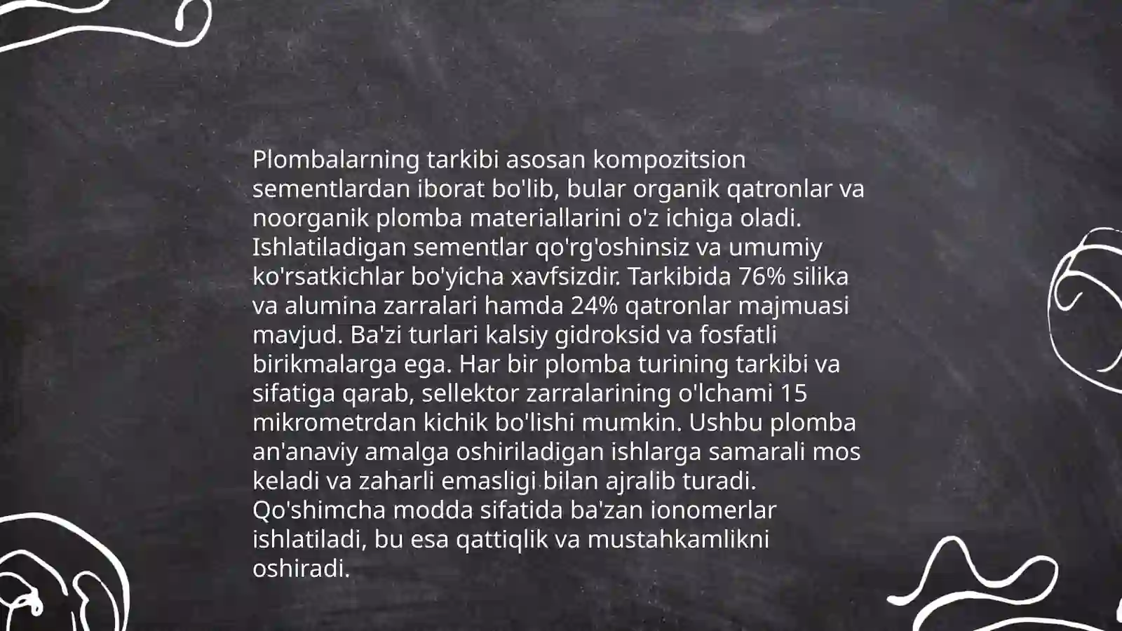 Sement asosli plomba ashyolar 4