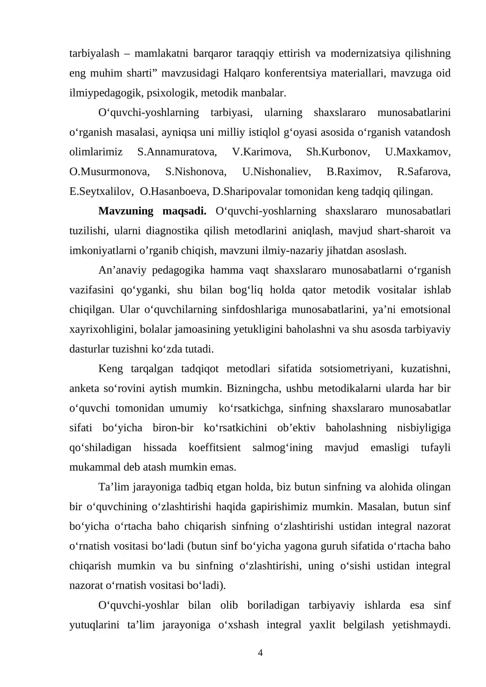 O’QUVCHI –YOSHLARDA ShAXSLARARO MUNOSABATNI TO’G’RI TASHKIL ETISH MUAMMOLARI 4