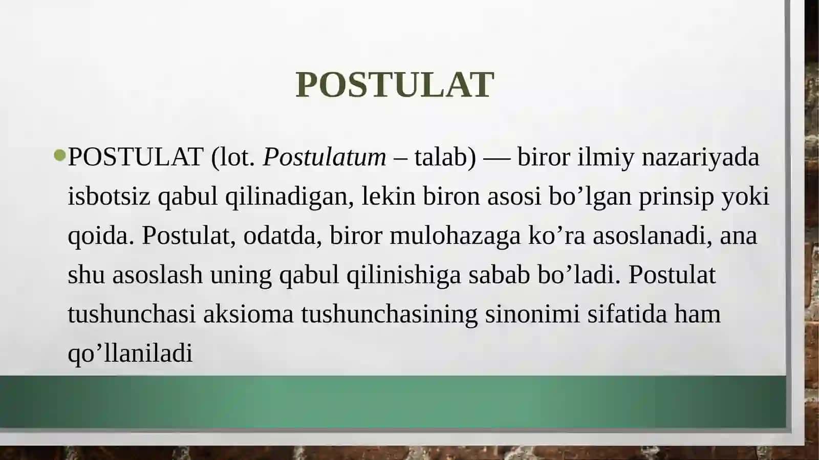 Grammatik nazariyalar (Aksiomalar) 4