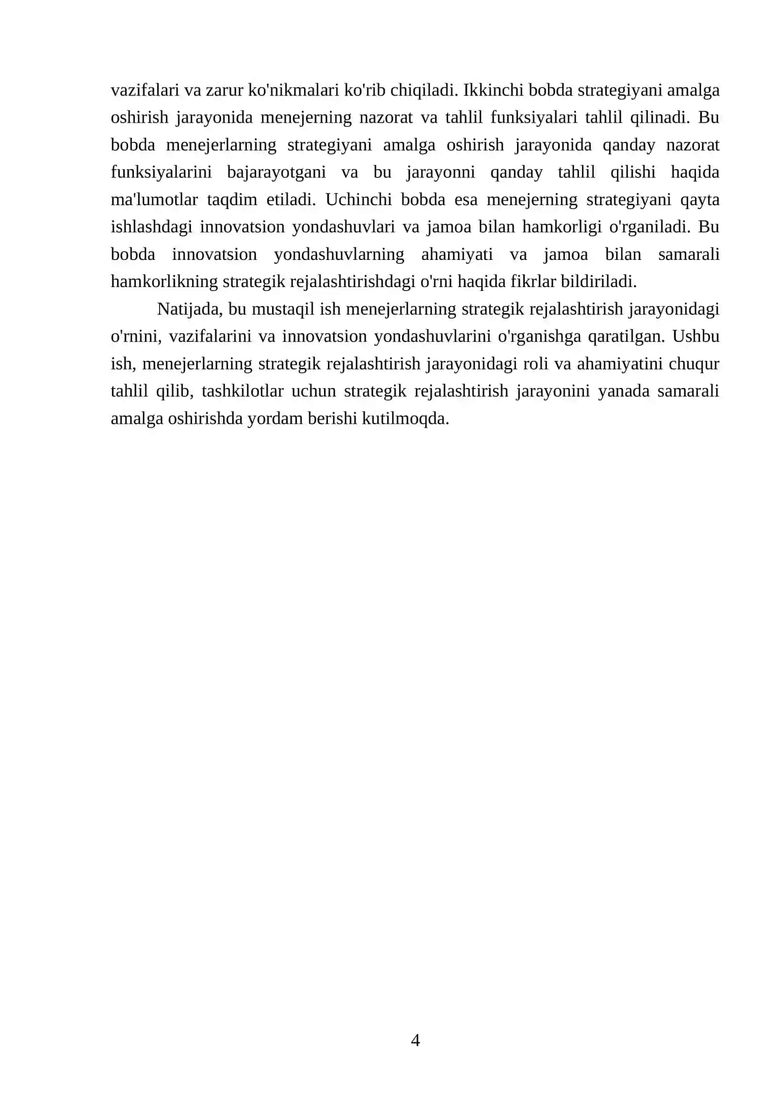 Strategiyani yaratishda va qayta ishlash jarayonida menejerning vazifalari 4