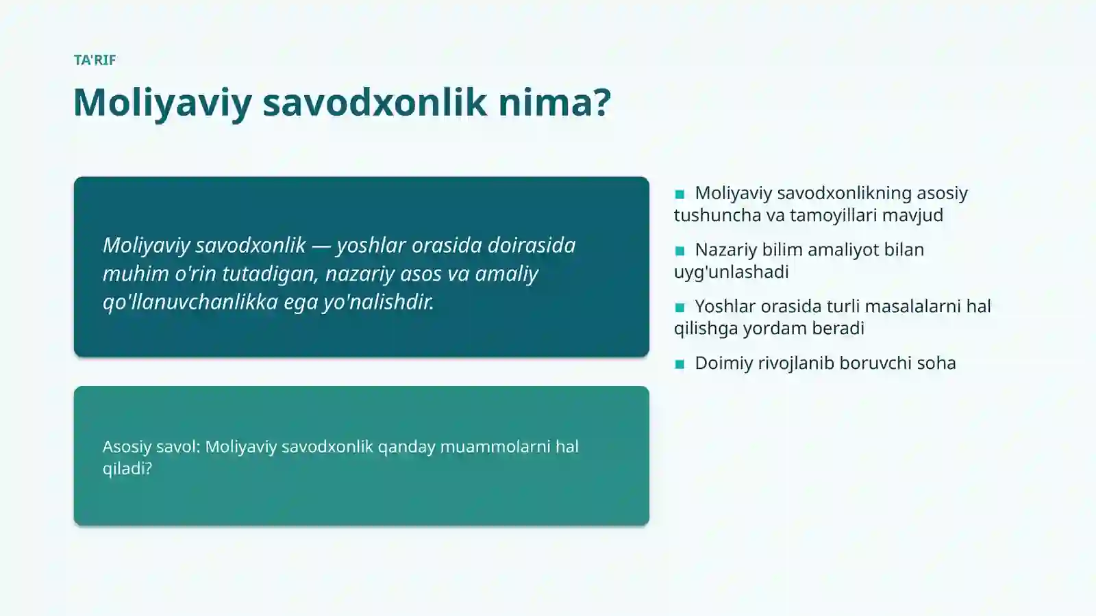 Moliyaviy savodxonlik 4