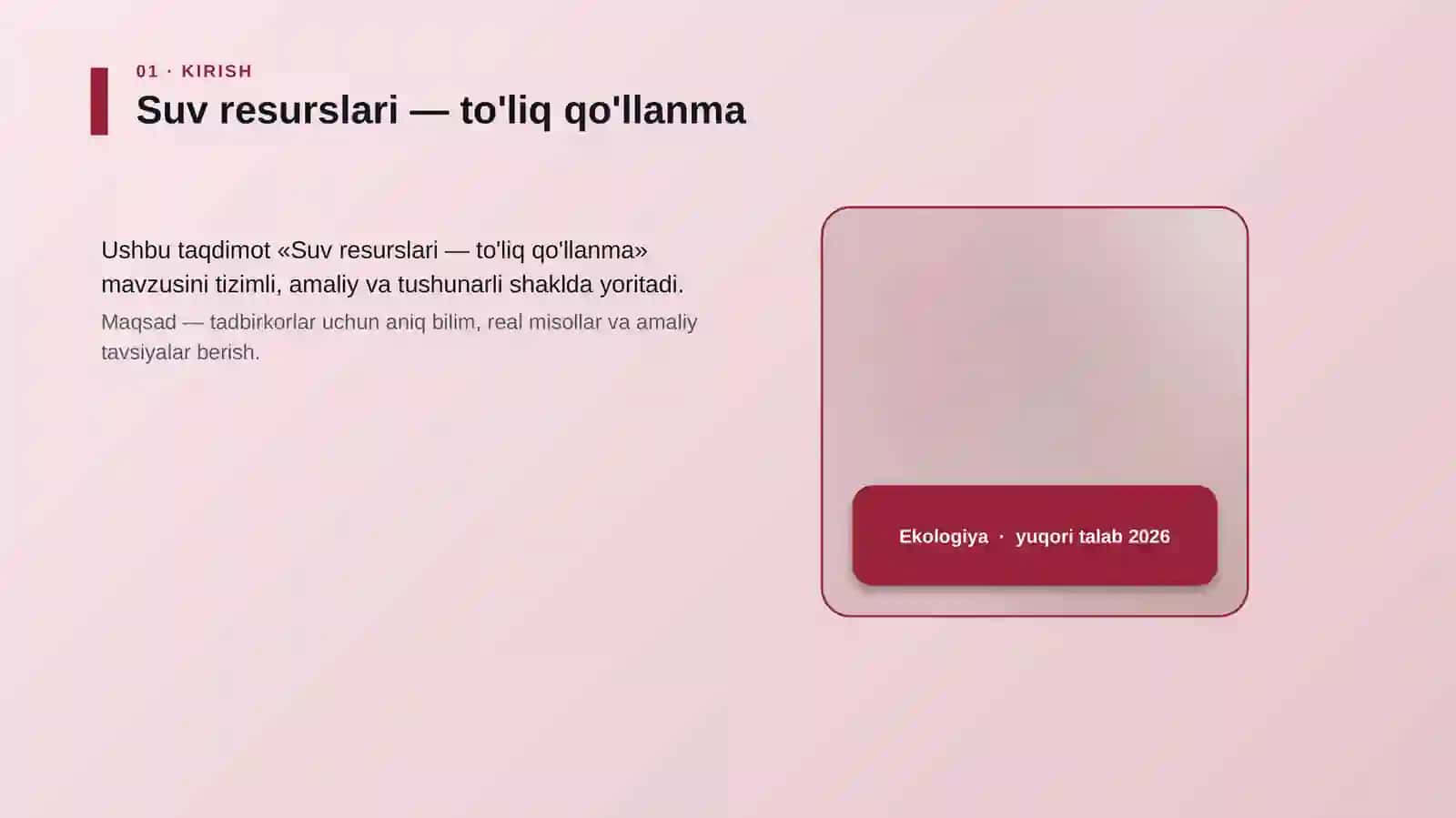 Suv resurslari — to'liq qo'llanma 4
