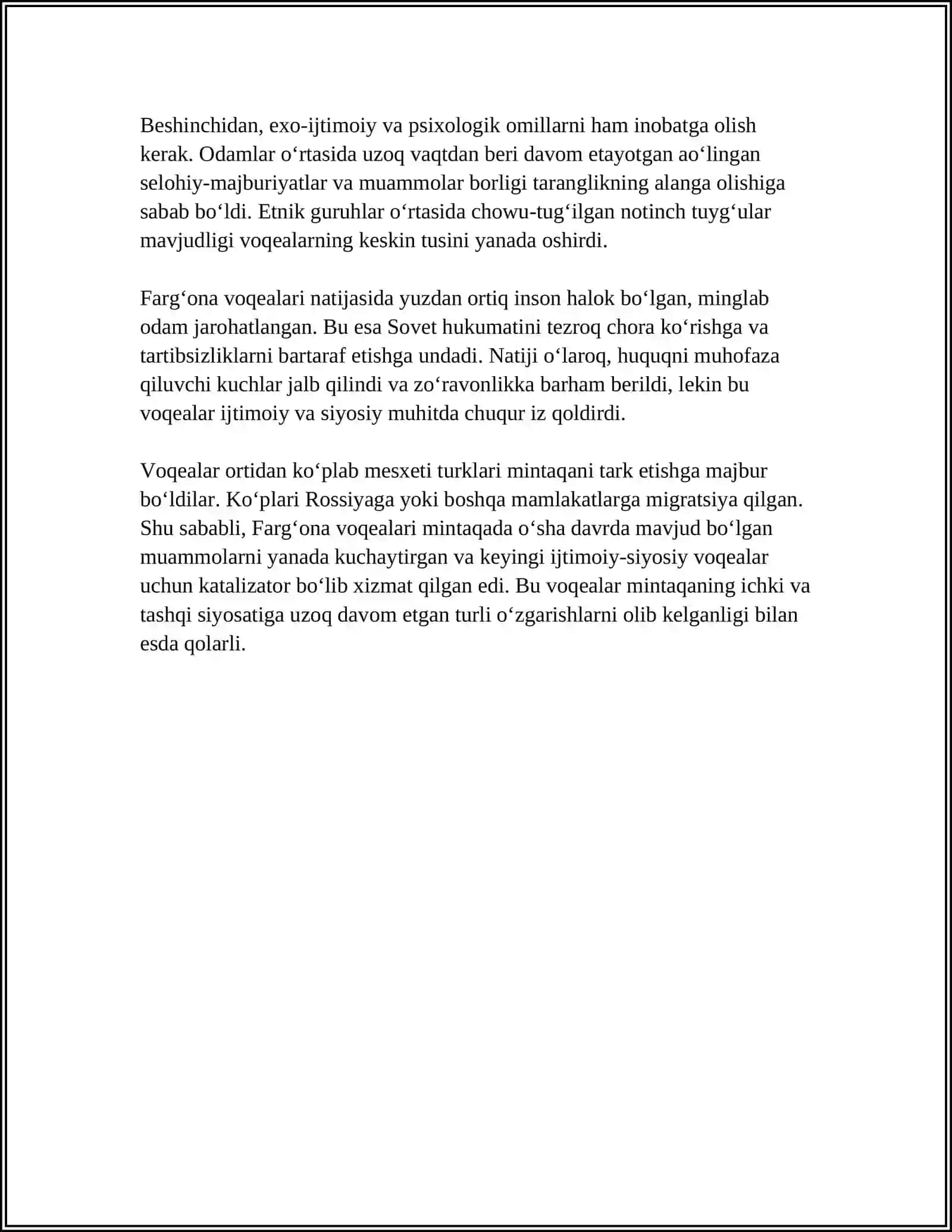 FARGʻONA VOQEALARI. 1989 YILAR OʻRTALARIDA RESPUBLIKA IJTIMOIY-SIYOSIY HAYOTIDAGI UZGARISHLAR 4
