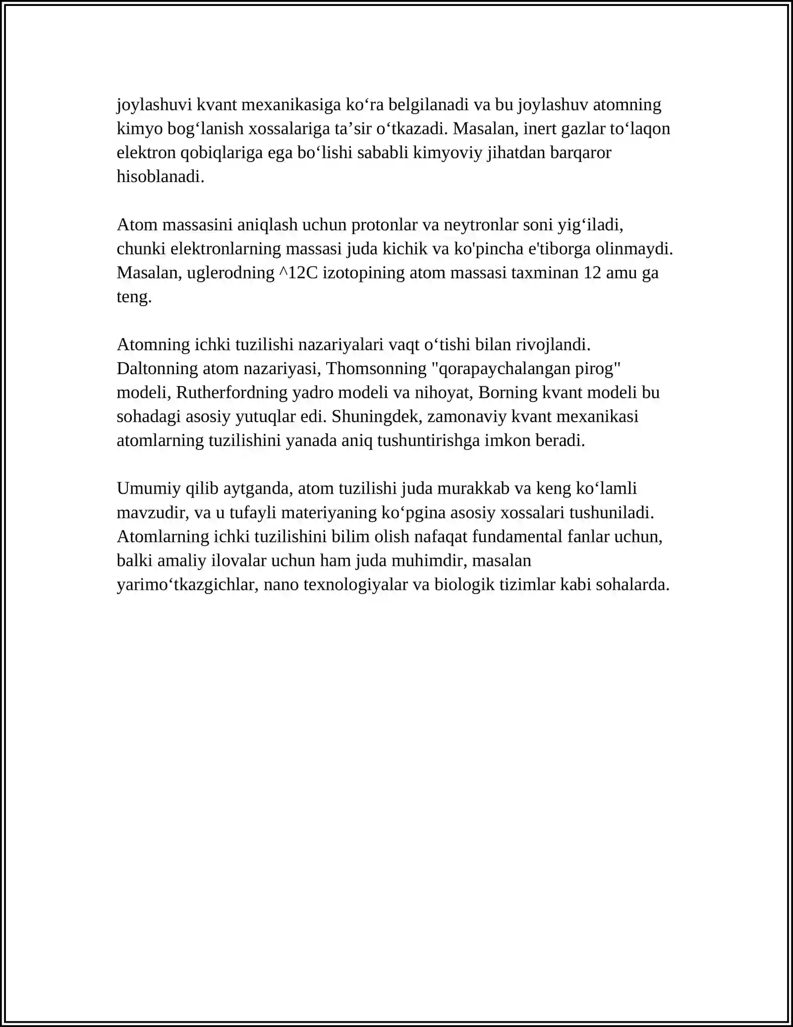 ATOM MOLEKULYAR TAʼLIMOT 4